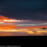 Buy canvas prints of Airplane Landing at Dusk by Angelo DeVal