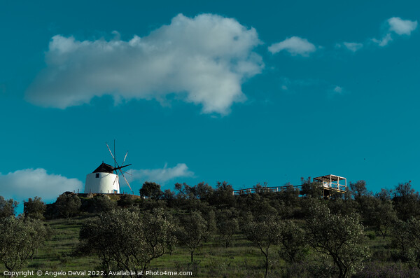 Aljustrel Windmill on Hill Picture Board by Angelo DeVal