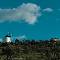 Buy canvas prints of Aljustrel Windmill on Hill by Angelo DeVal