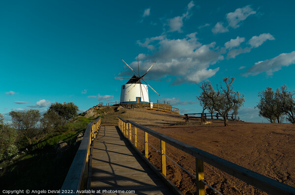 Aljustrel windmill by the Walkway Picture Board by Angelo DeVal