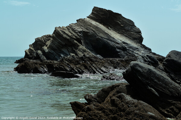 Schist Rock Formations in Porto Covo Sea Picture Board by Angelo DeVal