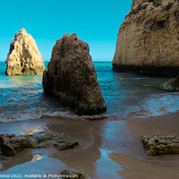 Buy canvas prints of Coming Waves in Three Brothers Beach in Alvor by Angelo DeVal