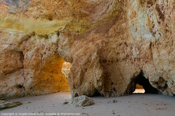 Rocky Doors in Three Brothers beach. Algarve Picture Board by Angelo DeVal