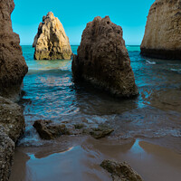 Buy canvas prints of Coming Waves in Three Brothers Beach in Alvor, Algarve by Angelo DeVal