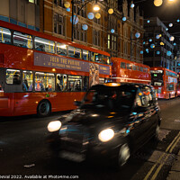 Buy canvas prints of Oxford street during Christmas season by Angelo DeVal