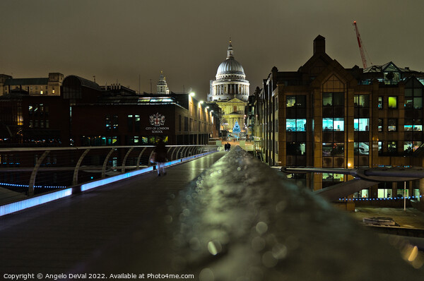 Millennium bridge and St Pauls Cathedral view in London Picture Board by Angelo DeVal