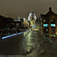 Buy canvas prints of Millennium bridge and St Pauls Cathedral view in London by Angelo DeVal