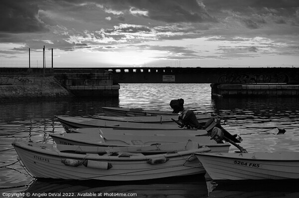 Boats and Train Bridge at Faro Marina Picture Board by Angelo DeVal