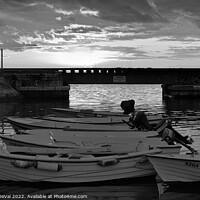 Buy canvas prints of Boats and Train Bridge at Faro Marina by Angelo DeVal