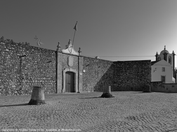 Cacela Velha Fort Square in Monochrome Picture Board by Angelo DeVal