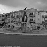 Buy canvas prints of Loule Main Roundabout in Monochrome by Angelo DeVal
