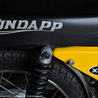 Buy canvas prints of Classic Zundapp bike XF-17 seat detail by Angelo DeVal
