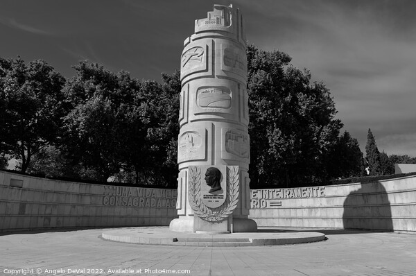 Duarte Pacheco Monument in Loule - Monochrome Picture Board by Angelo DeVal