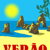 Buy canvas prints of Algarve E Verao. Vintage Mosaic Illustration by Angelo DeVal