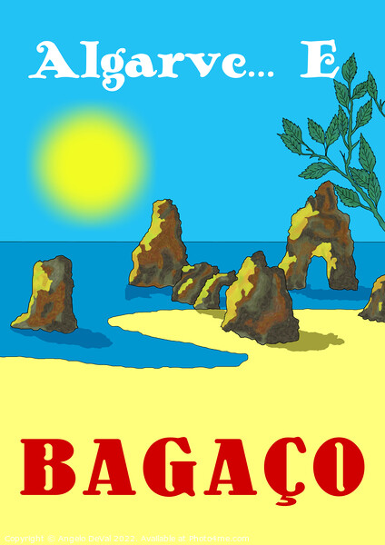 Algarve E Bagaco. Vintage Mosaic Illustration Picture Board by Angelo DeVal