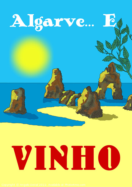 Algarve E Vinho. Vintage Mosaic Illustration Picture Board by Angelo DeVal