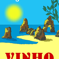 Buy canvas prints of Algarve E Vinho. Vintage Mosaic Illustration by Angelo DeVal