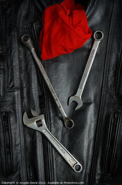 Motorcycle Jacket and Tools Picture Board by Angelo DeVal