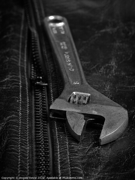 Wrench Tool on Leather Jacket Picture Board by Angelo DeVal
