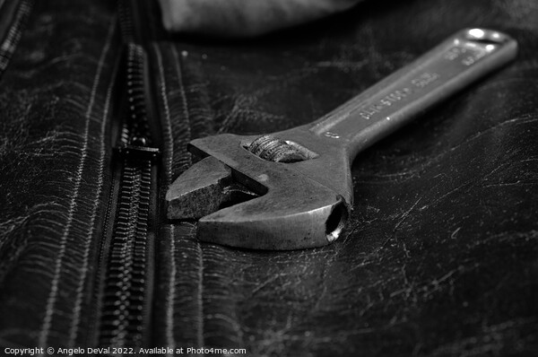 Wrench Tool on a Motorcycle Jacket Picture Board by Angelo DeVal