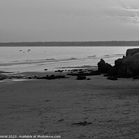 Buy canvas prints of Sunset in Gale Beach - Monochrome  by Angelo DeVal