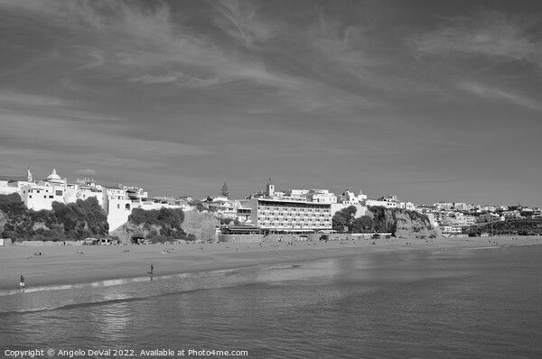 Peneco beach in Albufeira - Monochrome Picture Board by Angelo DeVal