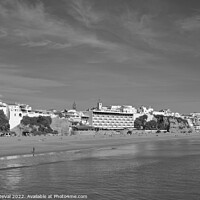 Buy canvas prints of Peneco beach in Albufeira - Monochrome by Angelo DeVal