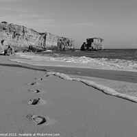 Buy canvas prints of Footprints in Sao Rafael Beach by Angelo DeVal