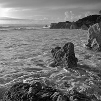 Buy canvas prints of High Tides in Gale Beach - Monochrome by Angelo DeVal