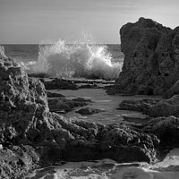 Buy canvas prints of Wave Crushing Rocks in Gale Beach by Angelo DeVal