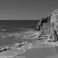 Buy canvas prints of Cliffs and Calm Waves in Gale Beach - Monochrome by Angelo DeVal