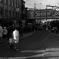 Buy canvas prints of Camden Lock in London - Monochrome by Angelo DeVal