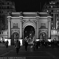 Buy canvas prints of Marble Arch at Night in London by Angelo DeVal