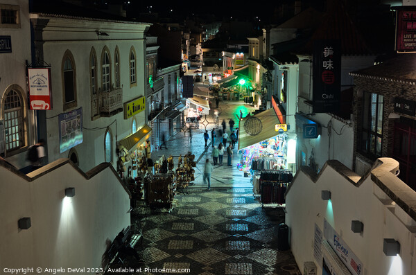 Tunnel Street at Night in Albufeira Picture Board by Angelo DeVal