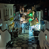 Buy canvas prints of Tunnel Street at Night in Albufeira by Angelo DeVal