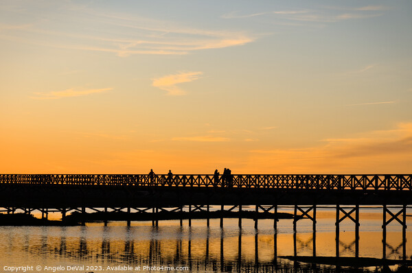 Wooden bridge welcoming twilight Picture Board by Angelo DeVal