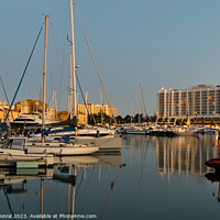 Buy canvas prints of Vilamoura Marina at the End of the Day by Angelo DeVal
