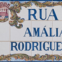 Buy canvas prints of Amalia Rodrigues Street Mosaic by Angelo DeVal