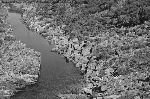 River on the Rocks. BW version  Picture Board by Angelo DeVal
