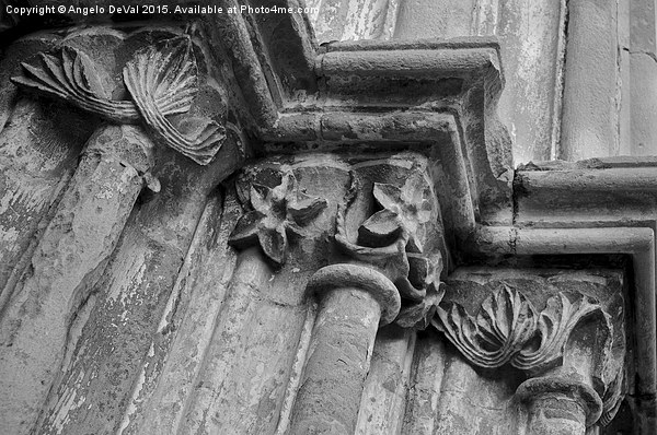 Detail of the medieval portal of Saint Marys churc Picture Board by Angelo DeVal