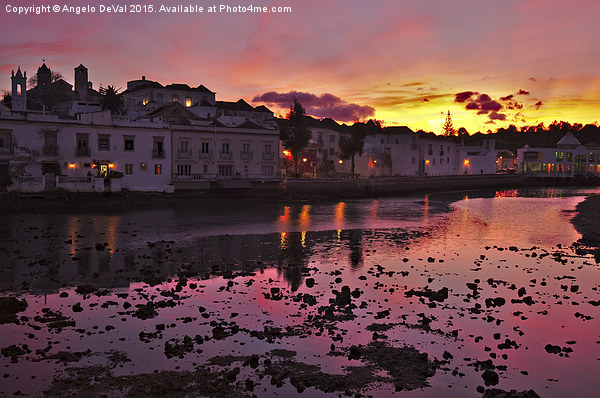 Tavira city after sunset and welcoming twilight  Picture Board by Angelo DeVal