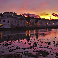 Buy canvas prints of Tavira city after sunset and welcoming twilight  by Angelo DeVal