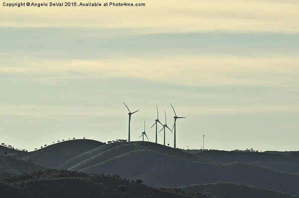 Wind turbines in Algarve mountains  Picture Board by Angelo DeVal