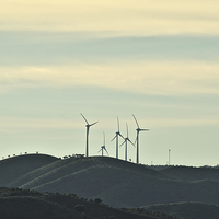 Buy canvas prints of Wind turbines in Algarve mountains  by Angelo DeVal