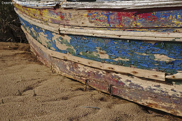 Weathered Fishing Boat Resting on the Sand Picture Board by Angelo DeVal