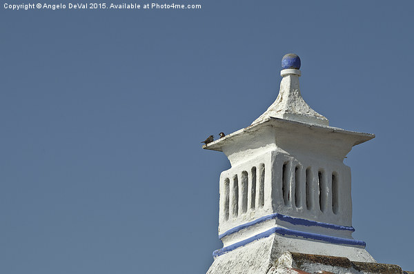 Bird talk on a chimney in Algarve Picture Board by Angelo DeVal