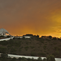 Buy canvas prints of Mae Soberana Church at Sunset in Loule  by Angelo DeVal