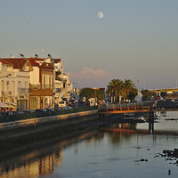 Buy canvas prints of Tavira and Full Moon  by Angelo DeVal