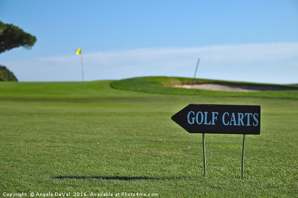 Golf Carts sign on a Golf Course Picture Board by Angelo DeVal