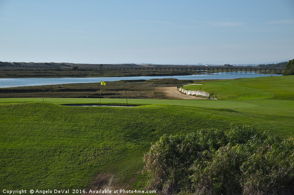 Golf course and Ria Formosa in Quinta do Lago Picture Board by Angelo DeVal